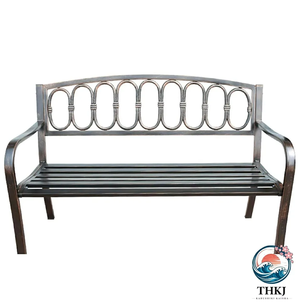 【全品2点で5%OFF】ガーデンベンチ ベランダ ベンチ ガーデンチェア クッション付き 幅 127× 奥行 51× 高さ 86cm 座面高さ 42cm 耐荷重 約 300kg アウトドアメタルベンチ 鋳鉄製のスチールフレームの椅子 2〜3 人の着席に適しています 庭や庭園 屋外に適しています