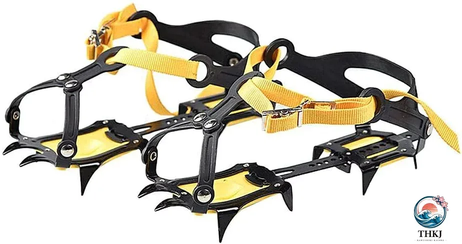 【全品2点で5%OFF】10 本爪 アイゼン 簡単装着 収納袋付き フリーサイズ 雪山 登山 トレッキング 左右 2 個セット 父の日