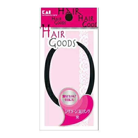【480個で送料込】貝印 HAIRGOODS ( ヘアグッズ ) シリコーンゴムリング 黒 ( 内容量:2本 ) ×480点セット ( 4901601288612 )