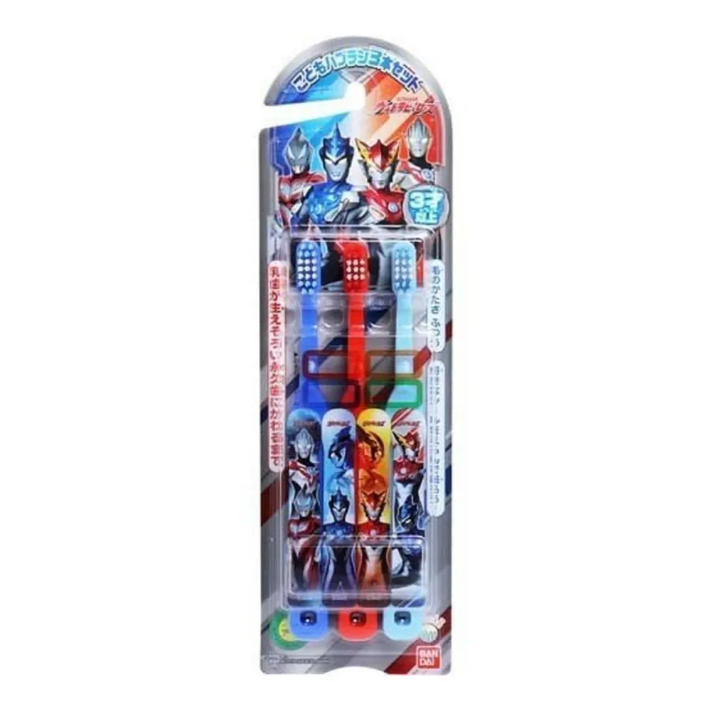 【送料無料・まとめ買い×3】バンダイ ウルトラヒーロー こどもハブラシ 3本入り×3点セット(子供用歯ブラシ)(4549660081340)※パッケージ変更の場合あり