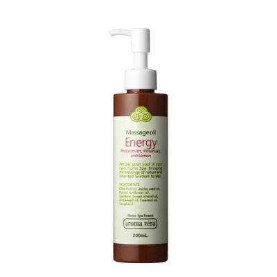 【送料無料・まとめ買い×3】日本香堂 アロマベラ マッサージオイル エナジー 200ml×3点セット(4902125893511)