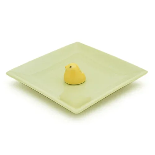 【送料無料・まとめ買い×3】陶器香皿&ヒヨコ香立 ミントグリーン ×3点セット(4902125975286)