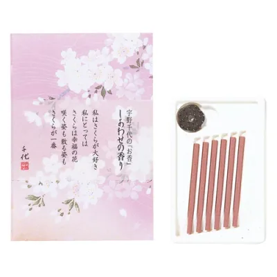 【送料込・まとめ買い×300】お香 インセンス 「しあわせの香り スティック6本入タトウ 香立付」 ×300点セット(4902125371217)