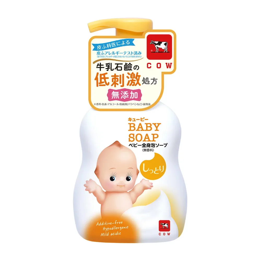 【姫流13周年感謝】 牛乳石鹸共進社 キューピー しっとり全身ベビーソープ 泡タイプ 400ml 本体 低刺激・弱酸性・無着色・無香料 ( ベビー用品 ) ( 4901525004244 ) ※パッケージ変更の場合あり