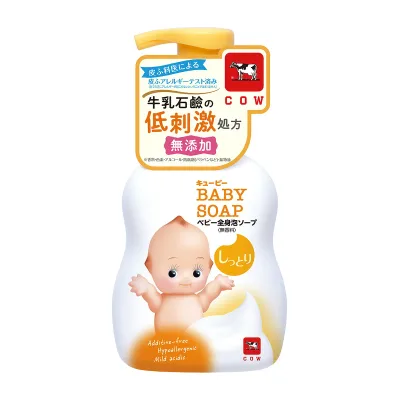 【姫流13周年感謝】 牛乳石鹸共進社 キューピー しっとり全身ベビーソープ 泡タイプ 400ml 本体 低刺激・弱酸性・無着色・無香料 ( ベビー用品 ) ( 4901525004244 ) ※パッケージ変更の場合あり