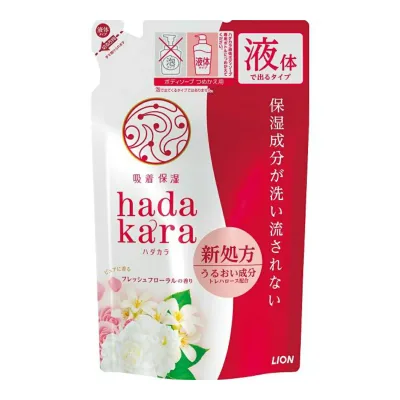 【姫流13周年感謝】 ライオン LION hadakara ハダカラ ボディーソープ フレッシュフローラルの香り 詰め替え 360ml 保湿成分が洗い流されないボディソープ ( 4903301238997 )