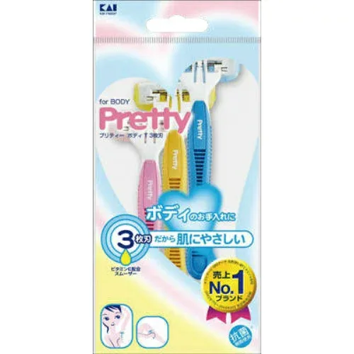 【配送おまかせ・送料込】GA0007 Pretty プリティーボディT3枚刃 3本入(3個)