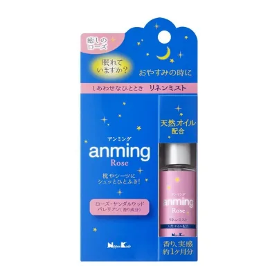 【送料無料・まとめ買い×5】日本香堂 anming rose アンミング ローズ リネンミスト 15ml ×5点セット(4902125370289)