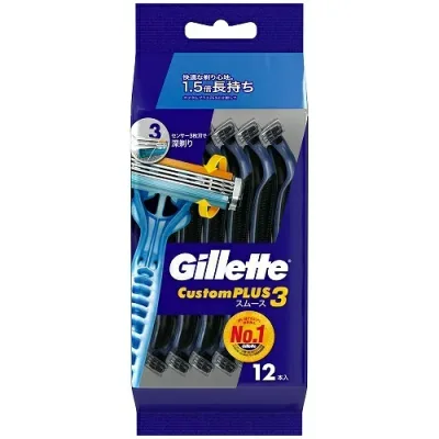 【送料無料・まとめ買い×3】ジレット カスタムプラス3 スムース 12本入り×3点セット(4902430793049)