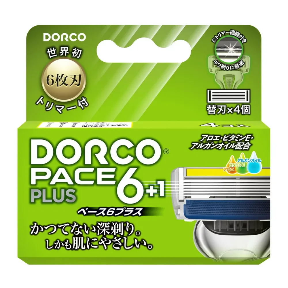 【送料込・まとめ買い×024】ドルコ PACE6プラス 6枚刃カミソリ 替刃 4個入 ×024点セット(4562351980029)
