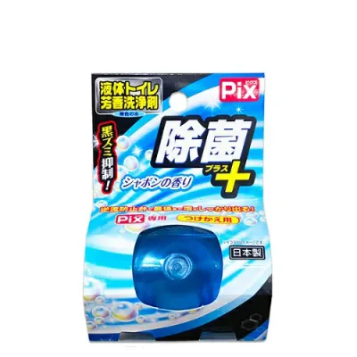 【送料込・まとめ買い×5個セット】ライオンケミカル ピクス 除菌プラス+ 液体トイレ芳香洗浄剤 つけかえ用 シャボンの香り