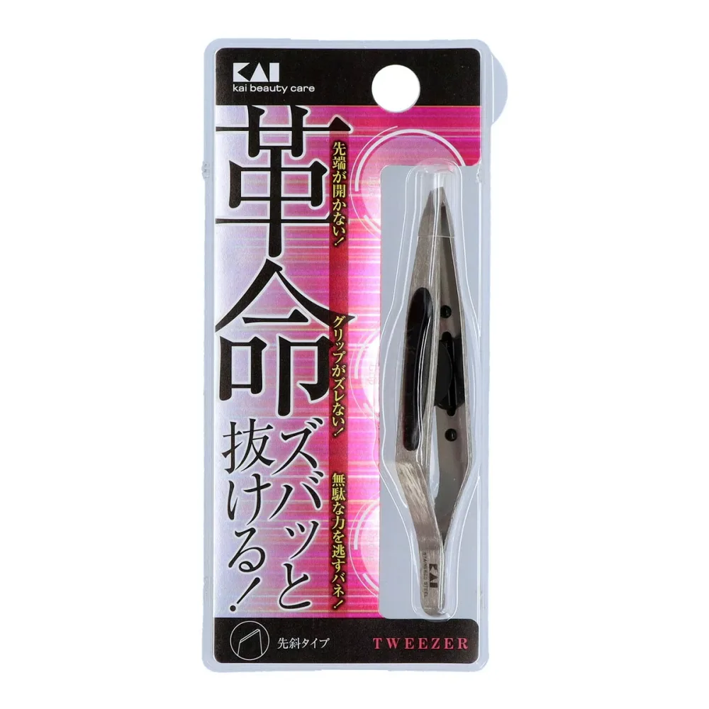 【送料込・まとめ買い×2点セット】貝印 革命 キャッチャー毛抜き 先斜 ( 4901601256123 )