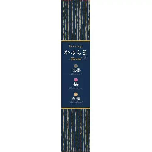 【送料込・まとめ買い×2点セット】日本香堂 かゆらぎ アソート沈香・桜・白檀スティック 3種×15本入 香立付