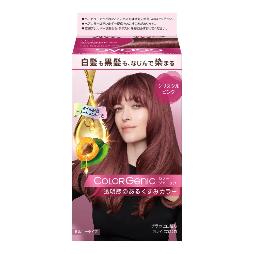 【送料込・まとめ買い×4点セット】ヘンケルジャパン サイオス カラージェニック ミルキーヘアカラー P01 クリスタルピンク