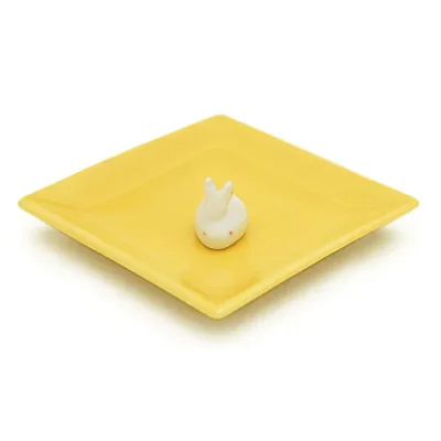 【送料込・まとめ買い×4点セット】日本香堂 陶器香皿&ウサギ香立 イエロー(4902125975255)