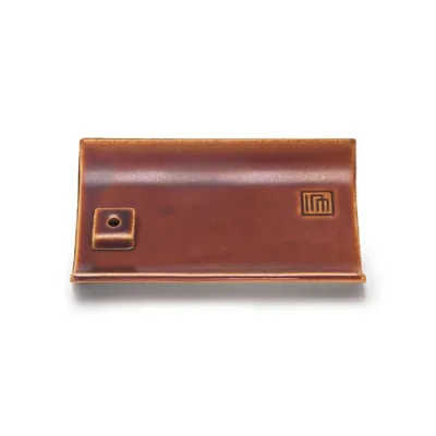 【送料込・まとめ買い×5点セット】縁 香皿 飴釉色
