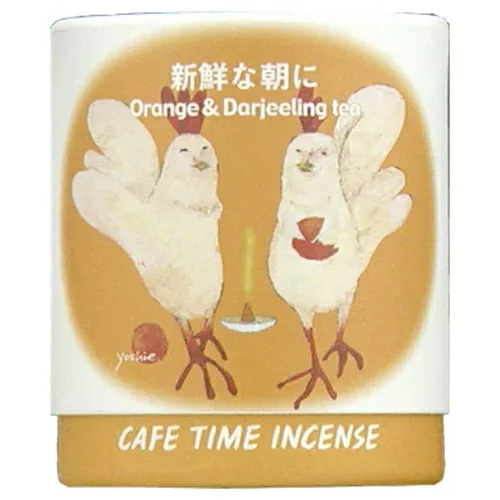 【送料込・まとめ買い×5点セット】日本香堂 カフェタイム インセンス 新鮮な朝に コーンタイプ オレンジの香り5個 & ダージリンティーの香り5個入