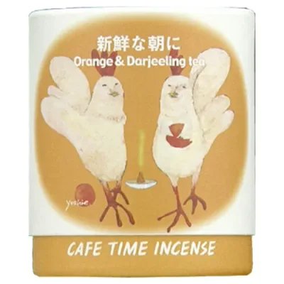 【送料込・まとめ買い×5点セット】日本香堂 カフェタイム インセンス 新鮮な朝に コーンタイプ オレンジの香り5個 & ダージリンティーの香り5個入