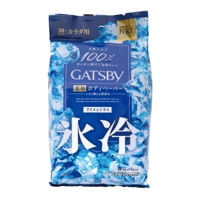 【送料込・まとめ買い×6点セット】マンダム ギャツビー 薬用 ボディペーパー アイスシトラス 徳用タイプ 30枚入