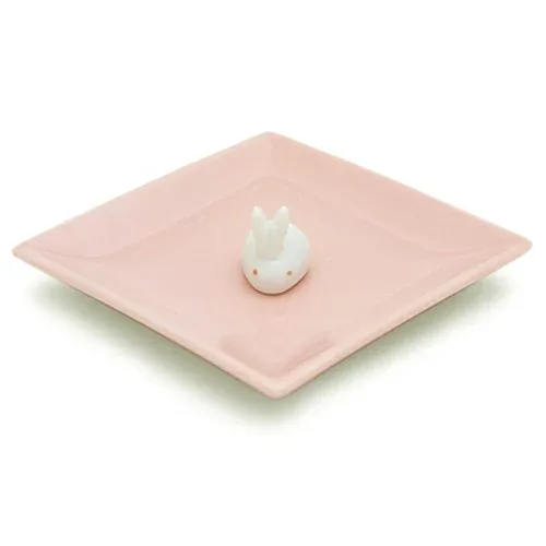 【送料込・まとめ買い×7点セット】日本香堂 陶器香皿&ウサギ香立 ピンク(4902125975248)