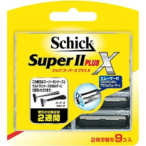 【送料込・まとめ買い×8点セット】シック Schick スーパー2 プラス替刃 9コ入 (カミソリ 替え刃 2枚刃)(4891228303907)