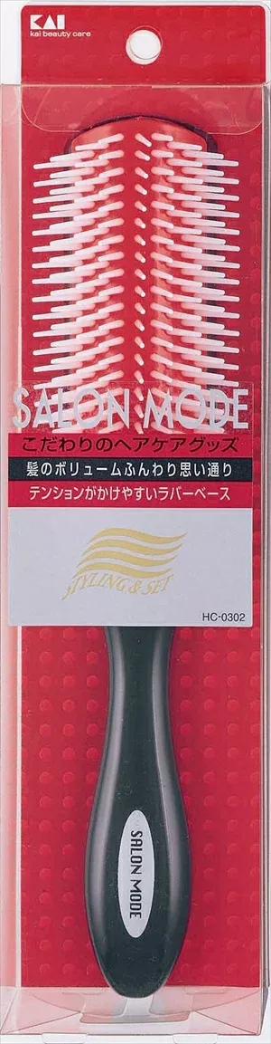 【送料込・まとめ買い×8点セット】【貝印】【HCサロンモード】HC0302 スタイリングブラシL レッドラバー【1コ】 ( 4901601232134 )