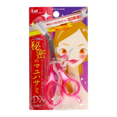 【送料込・まとめ買い×8点セット】貝印 クシ付きマユハサミ DX ピンク KQ3031 (4901601282702)