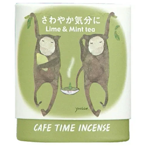 【送料込・まとめ買い×8点セット】日本香堂 カフェタイム インセンス さわやか気分に コーンタイプ ライムの香り5個 & ミントティーの香り5個入