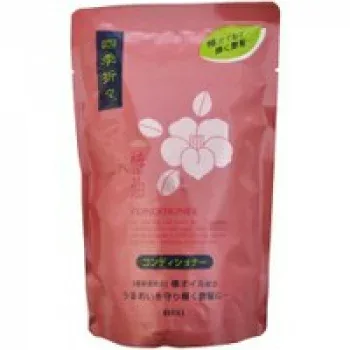【送料込・まとめ買い×8点セット】熊野油脂 四季折々 椿油コンディショナー つめかえ用 450ml ( 4513574006430 )