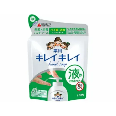 【送料込・まとめ買い×9点セット】ライオン キレイキレイ 薬用 液体 ハンドソープ つめかえ用 200ml 医薬部外品 ( 4903301176824 )