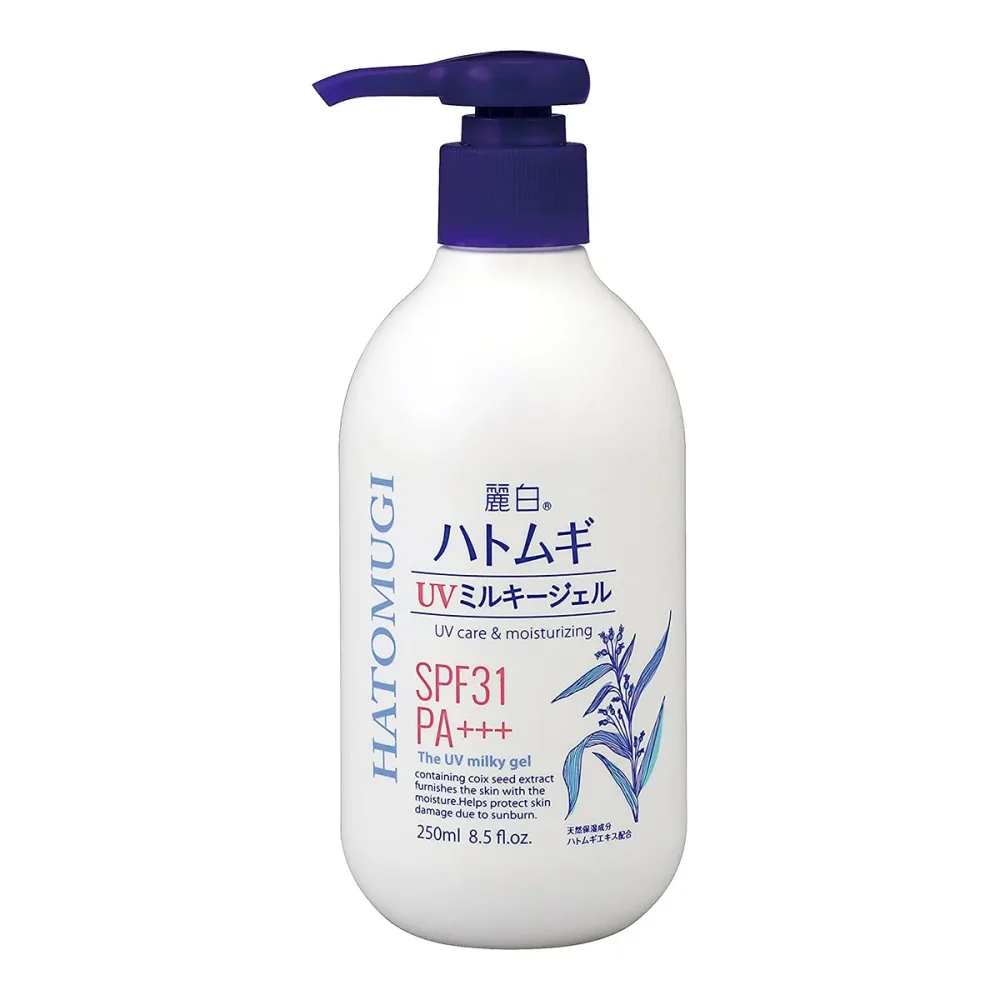 【送料込・まとめ買い×9点セット】熊野油脂 麗白 ハトムギ UVミルキージェル 250ml (4513574027732)