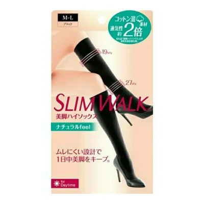 【送料込・まとめ買い×9点セット】ピップ スリムウォーク SLIM WALK 美脚ハイソックス ナチュラル feel M-L