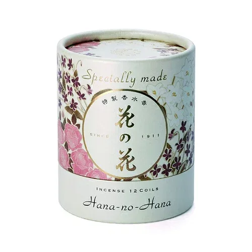 【送料込・まとめ買い×9点セット】日本香堂 特製 花の花 うず巻 3種×4巻入 香立付