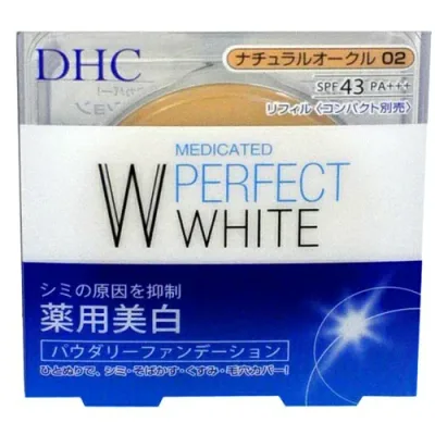 【送料込・まとめ買い×8個セット】DHC 薬用 パーフェクトホワイト パウダリーファンデーション ナチュラルオークル02 10g