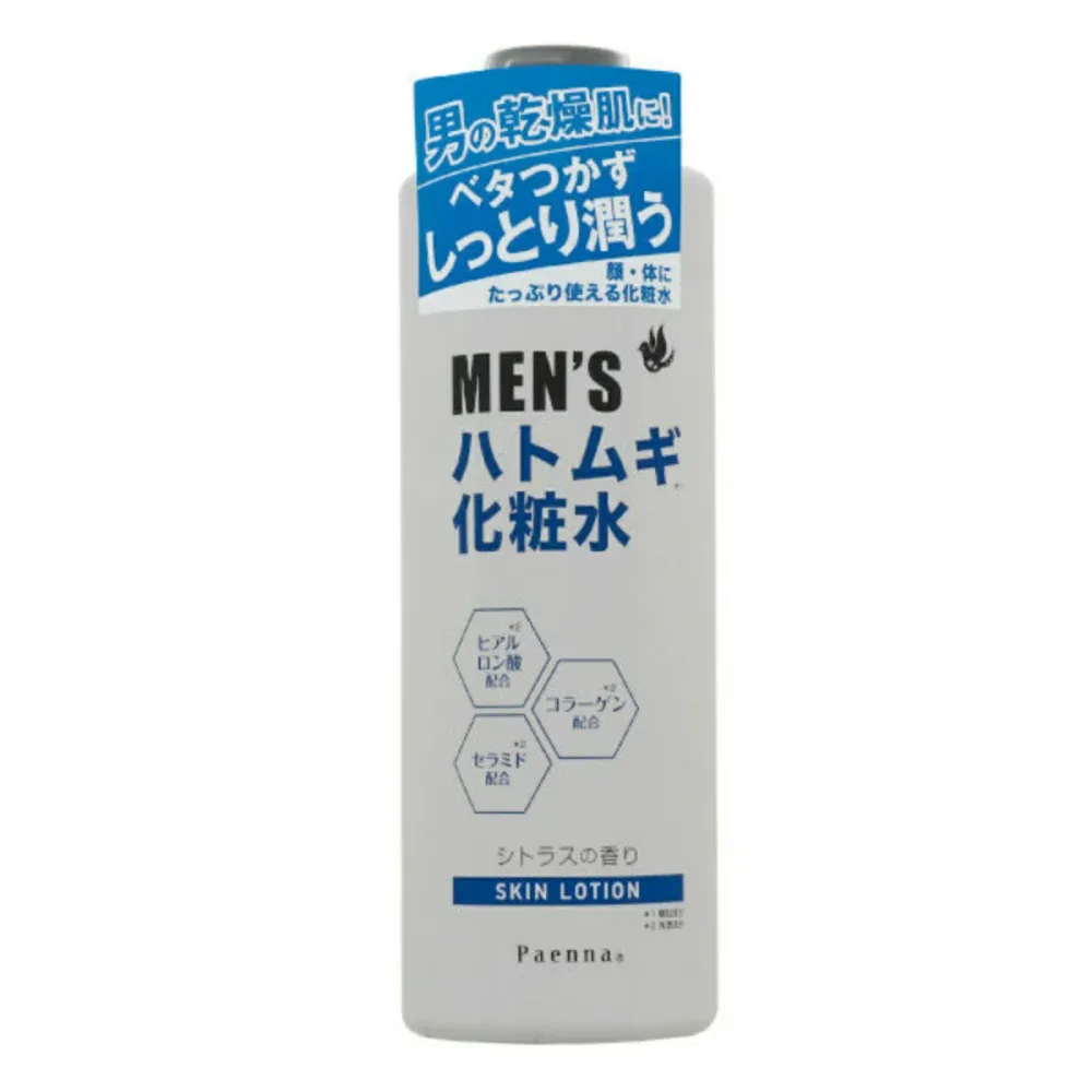 【送料込・まとめ買い×8個セット】イヴ パエンナ メンズ ハトムギ化粧水 シトラスの香り 500ml