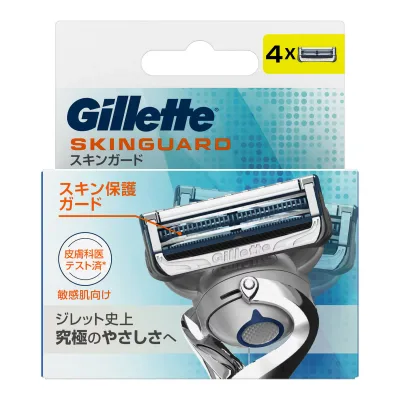 【送料込・まとめ買い×4点セット】P&G ジレット スキンガード マニュアル 替刃 4B 4個入