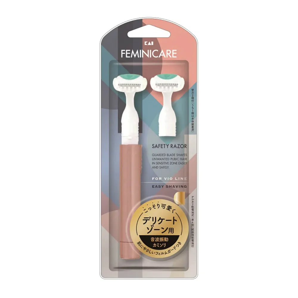 【送料込・まとめ買い×3点セット】貝印 FEMINICARE フェミニケア 音波振動カミソリ デリケートゾーン用かみそり VIO デリケートゾーンケア