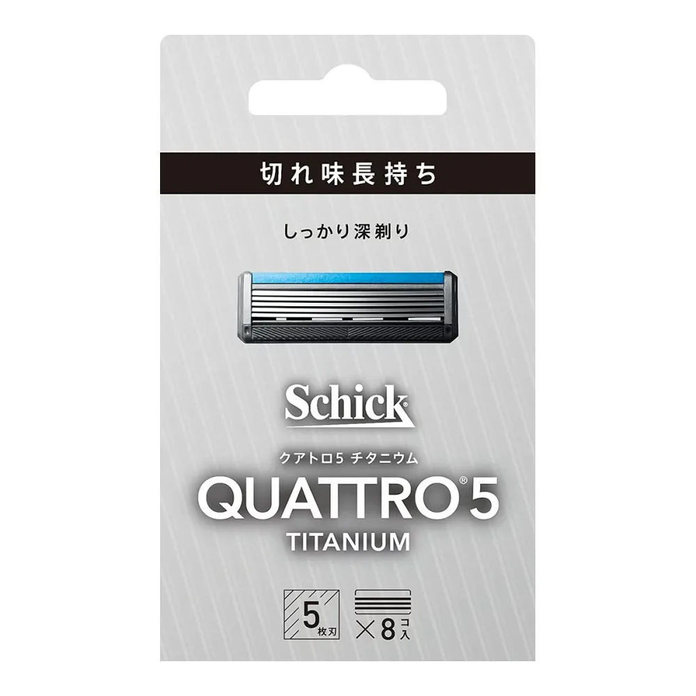 【送料込・まとめ買い×2点セット】シック Schick クアトロ5 チタニウム 替刃(8コ入)