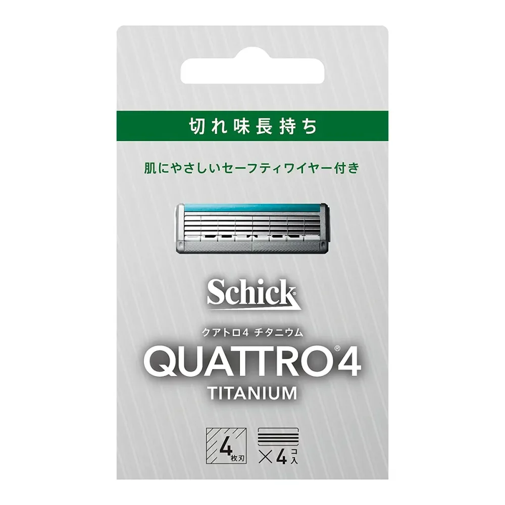 【送料込・まとめ買い×7点セット】シック Schick クアトロ4 チタニウム 替刃(4コ入)