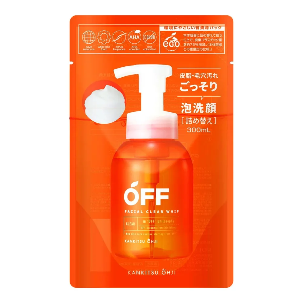 【送料込・まとめ買い×4点セット】コスメテックスローランド 柑橘王子 OFF フェイシャル クリア ホイップ SP レフィル 詰替 300ml