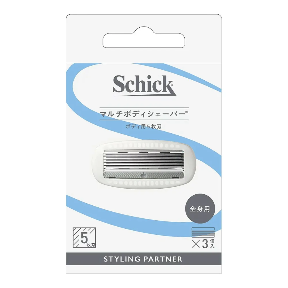 【送料込・まとめ買い×3点セット】シック Schick マルチボディシェーバー 替刃 3コ入