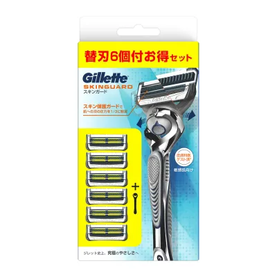 【送料込・まとめ買い×10個セット】P&G ジレット スキンガード フレックスボール マニュアル 5B ホルダー + 替刃6個付