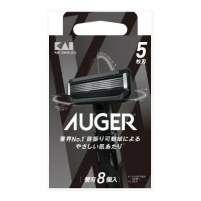 【送料込・まとめ買い×4点セット】貝印 KAI AUGER 替刃 8個入