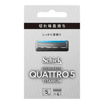 【送料込・まとめ買い×96点セット】シック Schick クアトロ5 チタニウム 替刃(4コ入)