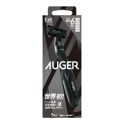 【送料込・まとめ買い×5個セット】貝印 AUGER コンボパック ホルダー+替刃6個付