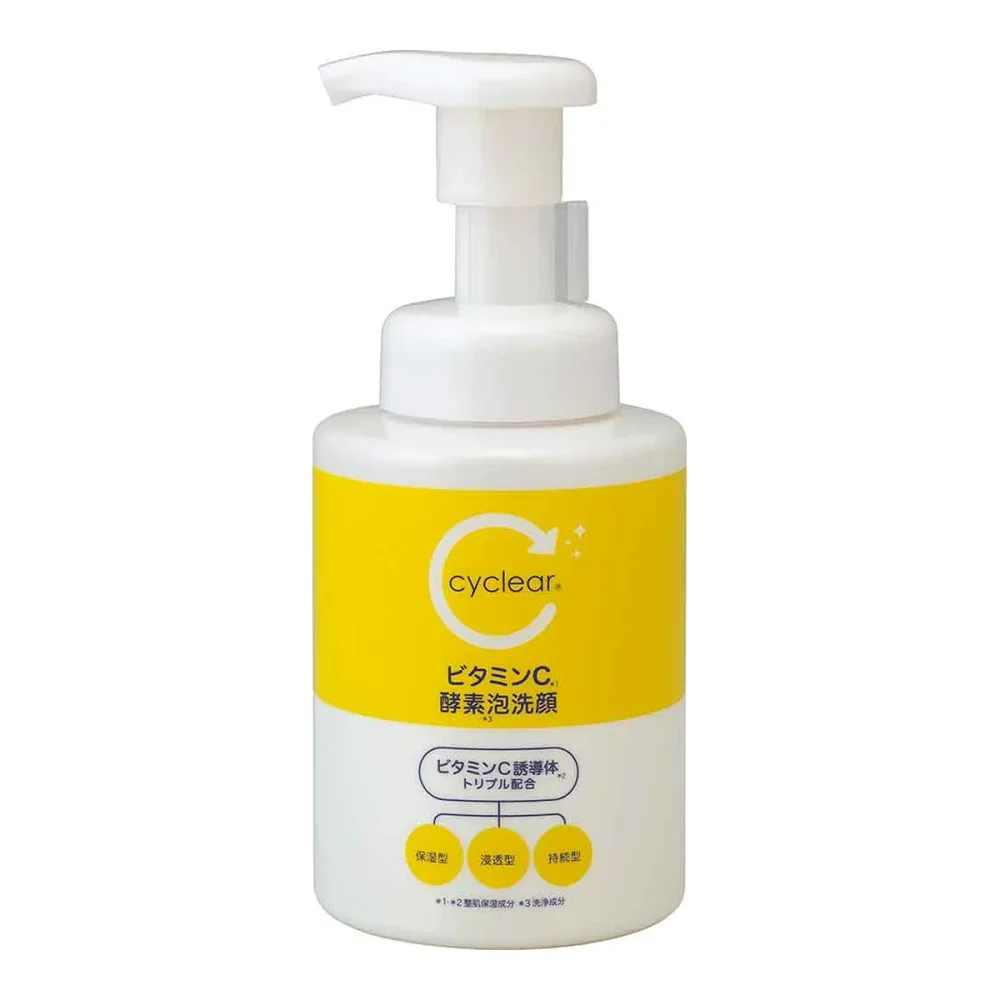 【送料込・まとめ買い×10個セット】熊野油脂 cyclear ビタミンC 酵素泡洗顔 300ml 洗顔フォーム