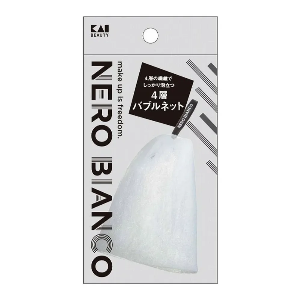 【送料込・まとめ買い×6個セット】貝印 KQ3507 NEROBIANCO 4層バブルネット 洗顔ネット