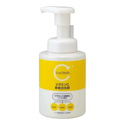 【夜の市★合算2千円超で送料無料対象】熊野油脂 cyclear ビタミンC 酵素泡洗顔 300ml 洗顔フォーム
