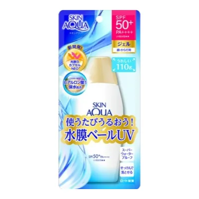 【送料込・まとめ買い×2点セット】ロート製薬 スキンアクア スーパーモイスチャージェル 110g 顔・からだ用 スーパーウォータープルーフ SPF50+PA++++ 日焼け止め