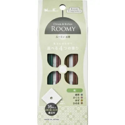 【送料込・まとめ買い×2点セット】日本香堂 ROOMY C&R 和 16本入 ( お香4種×各4本 ) 香立付
